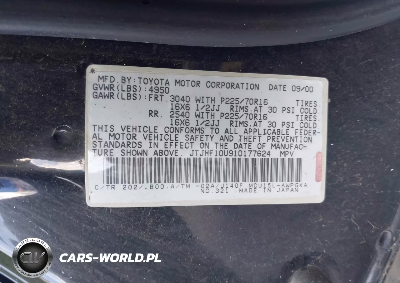 2001 Lexus Rx 300 VIN:JTJHF10U910177624 - 9