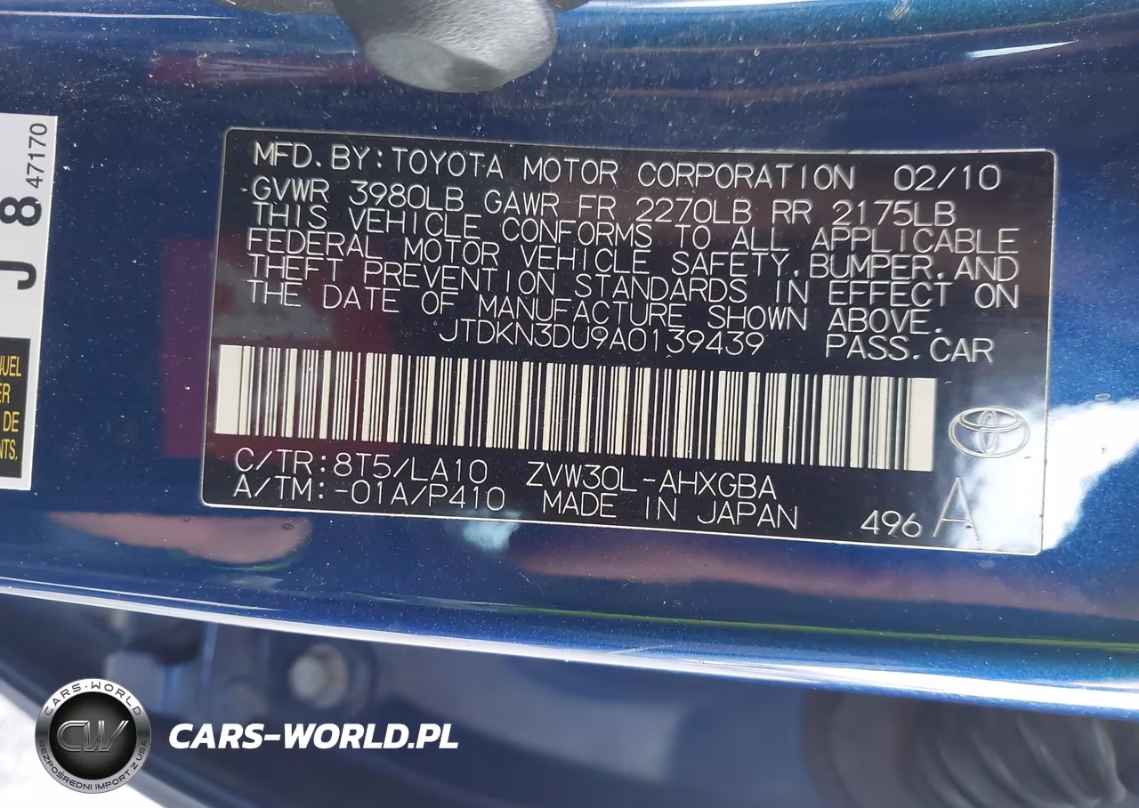 2010 Toyota Prius Iv VIN:JTDKN3DU9A0139439 - 9