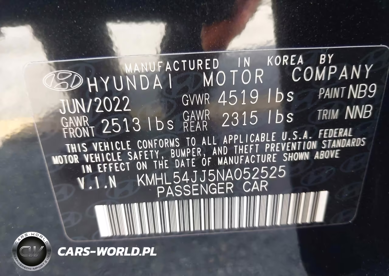 2022 Hyundai Sonata Hybrid Limited VIN:KMHL54JJ5NA052525 - 9