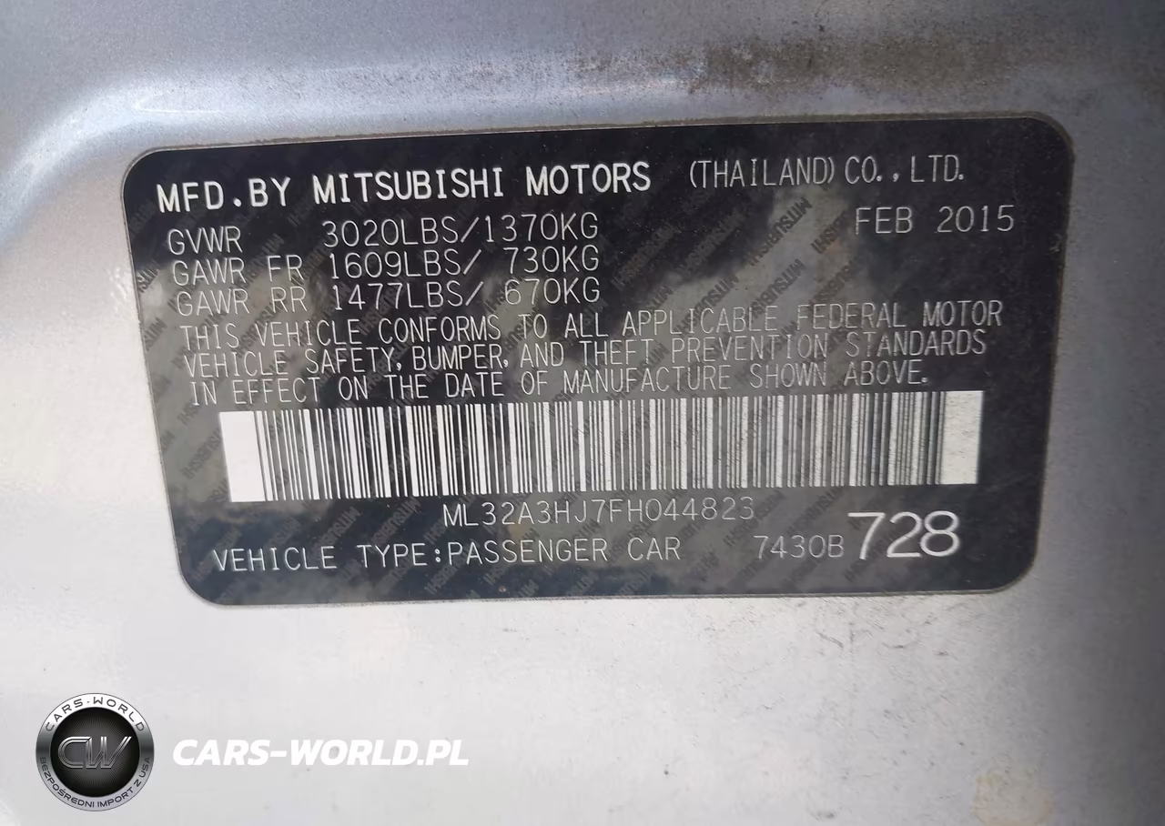 2015 Mitsubishi Mirage De VIN:ML32A3HJ7FH044823 - 9