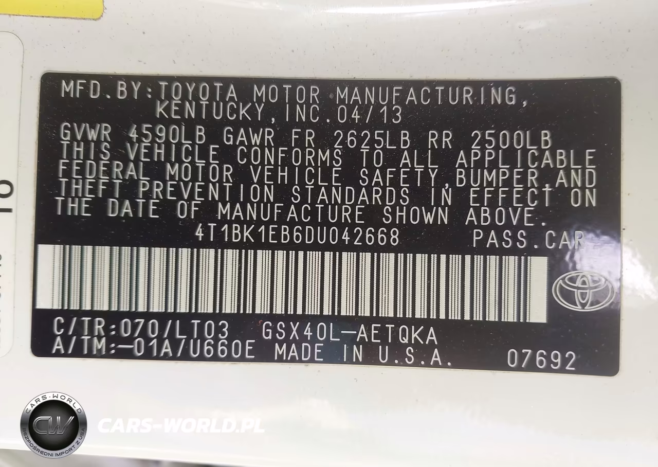 2013 Toyota Avalon Premium-Touring-Limited VIN:4T1BK1EB6DU042668 - 9