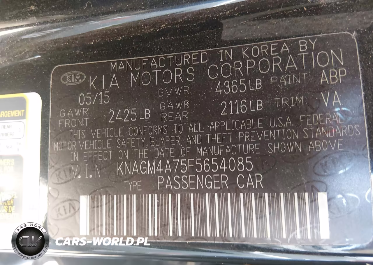 2015 Kia Optima Lx VIN:KNAGM4A75F5654085 - 9