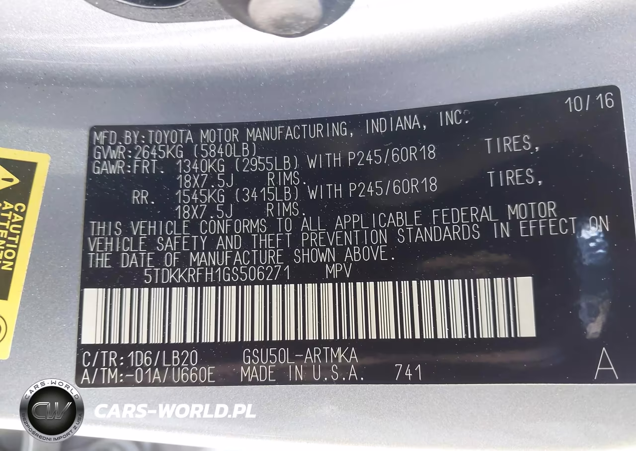 2016 Toyota Highlander Xle VIN:5TDKKRFH1GS506271 - 9