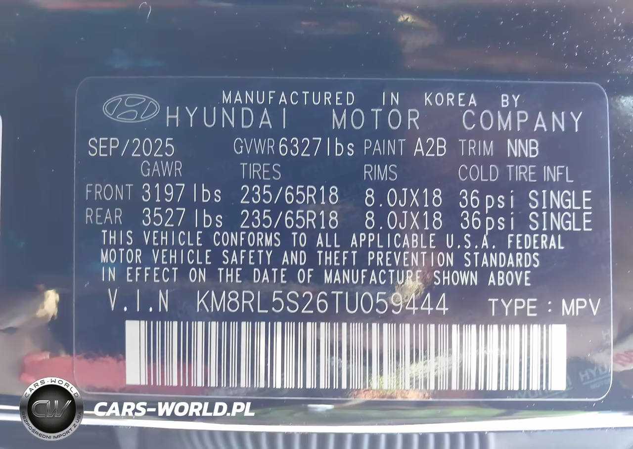 2026 Hyundai Palisade Sel 7P VIN:KM8RL5S26TU059444 - 9