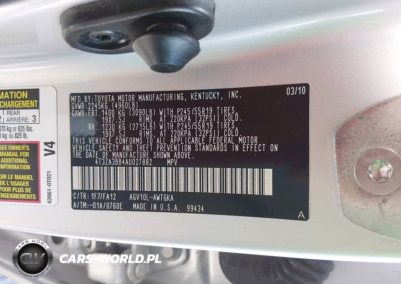 2010 Toyota Venza VIN:4T3ZA3BB4AU027882 - 9