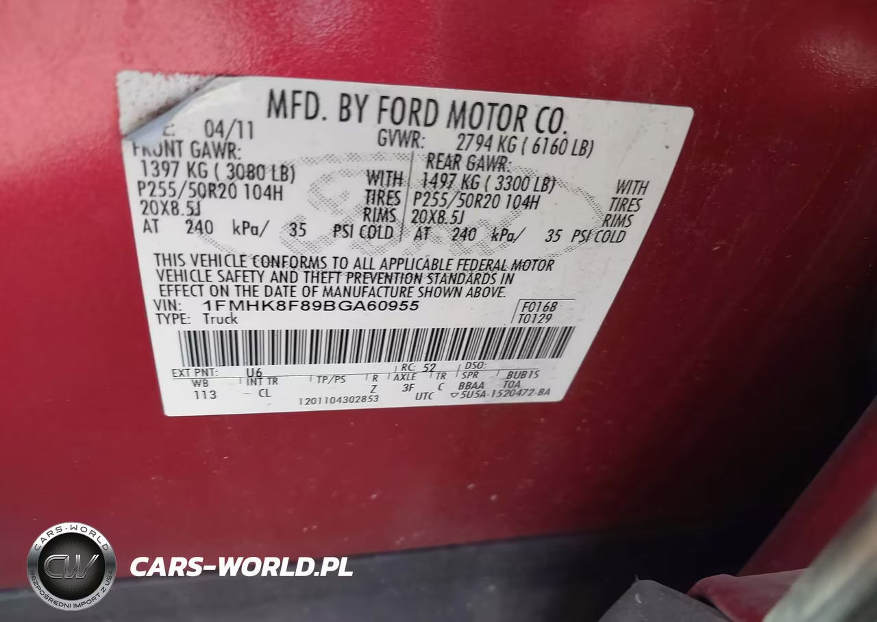 2011 Ford Explorer Limited VIN:1FMHK8F89BGA60955 - 9