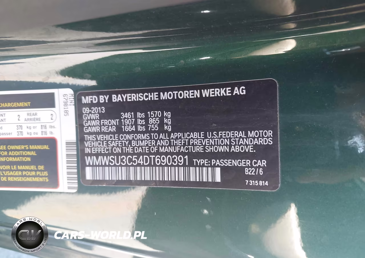 2013 Mini Hardtop Cooper VIN:WMWSU3C54DT690391 - 9