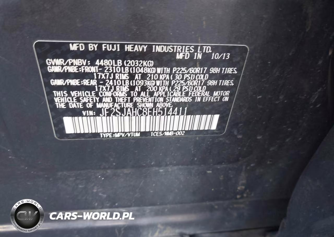 2014 Subaru Forester 2.5I Limited VIN:JF2SJAHC8EH514411 - 9