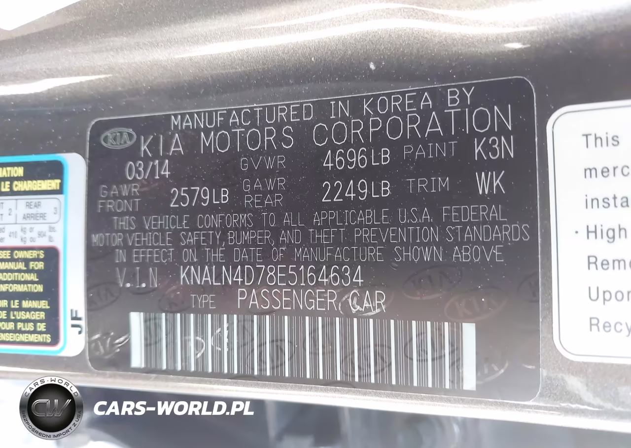 2014 Kia Cadenza Limited VIN:KNALN4D78E5164634 - 9