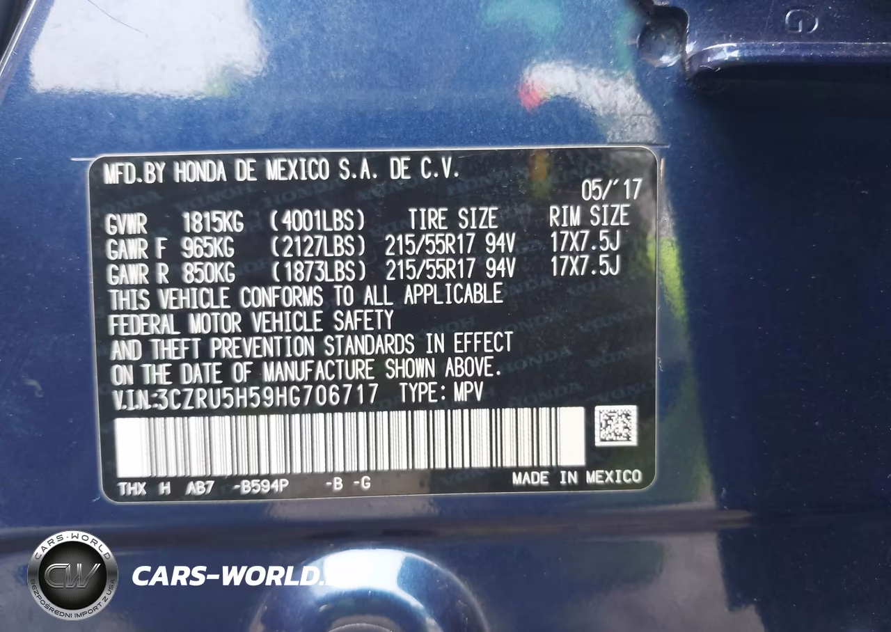 2017 Honda Hr-V Ex VIN:3CZRU5H59HG706717 - 9