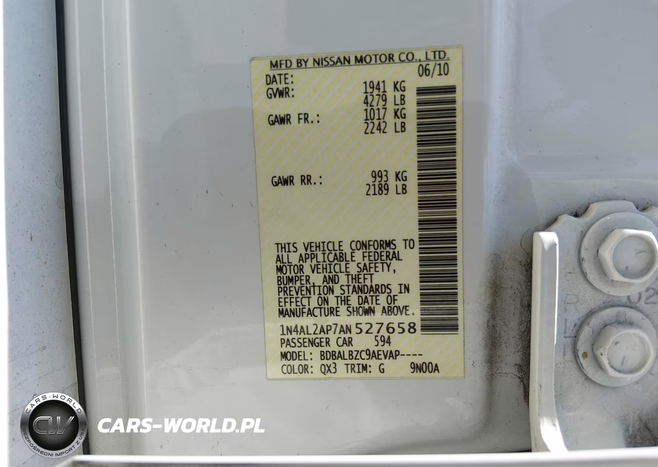 2010 Nissan Altima 2.5 S VIN:1N4AL2AP7AN527658 - 9