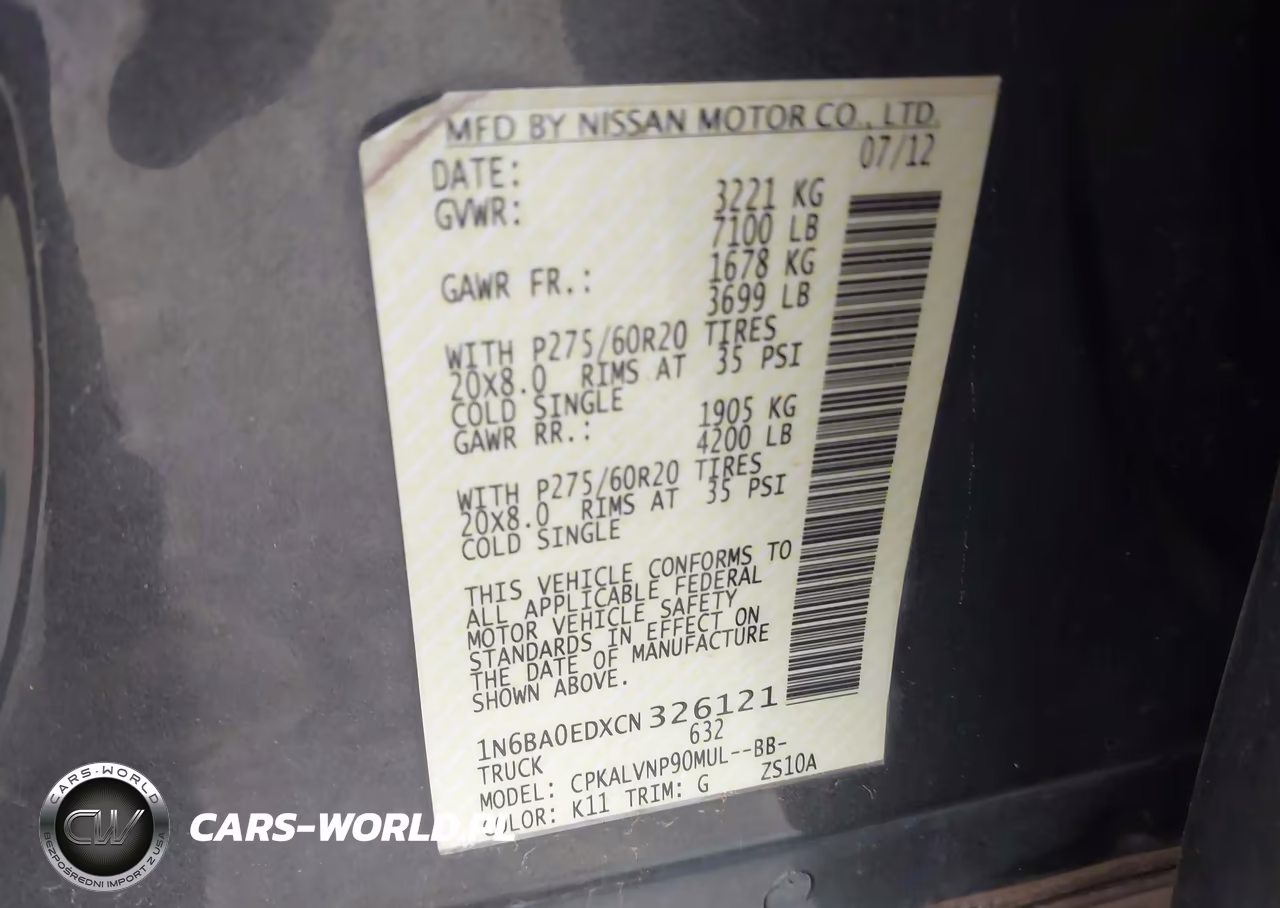 2012 Nissan Titan Sl VIN:1N6BA0EDXCN326121 - 9