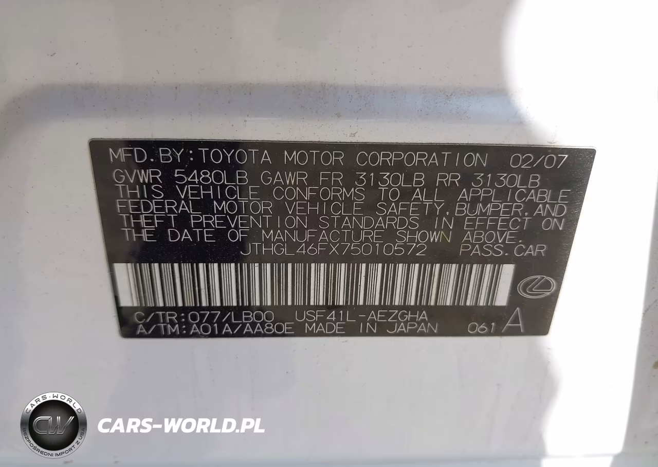 2007 Lexus Ls 460 L VIN:JTHGL46FX75010572 - 9