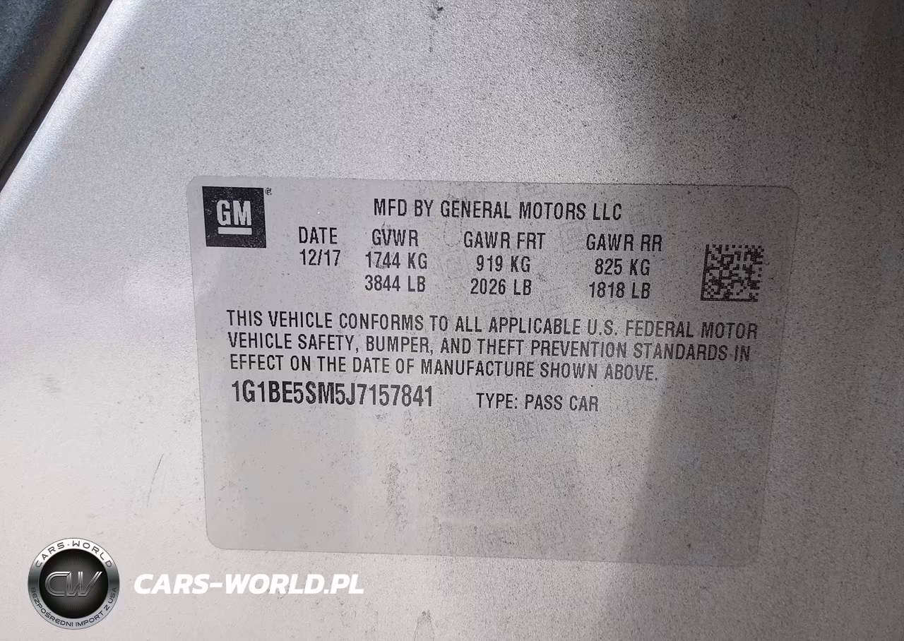 2018 Chevrolet Cruze Lt Auto VIN:1G1BE5SM5J7157841 - 9
