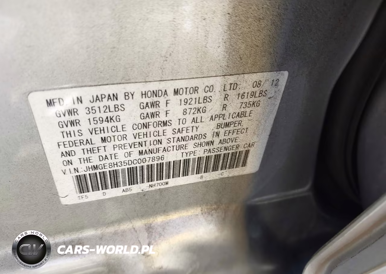 2013 Honda Fit VIN:JHMGE8H35DC007896 - 9