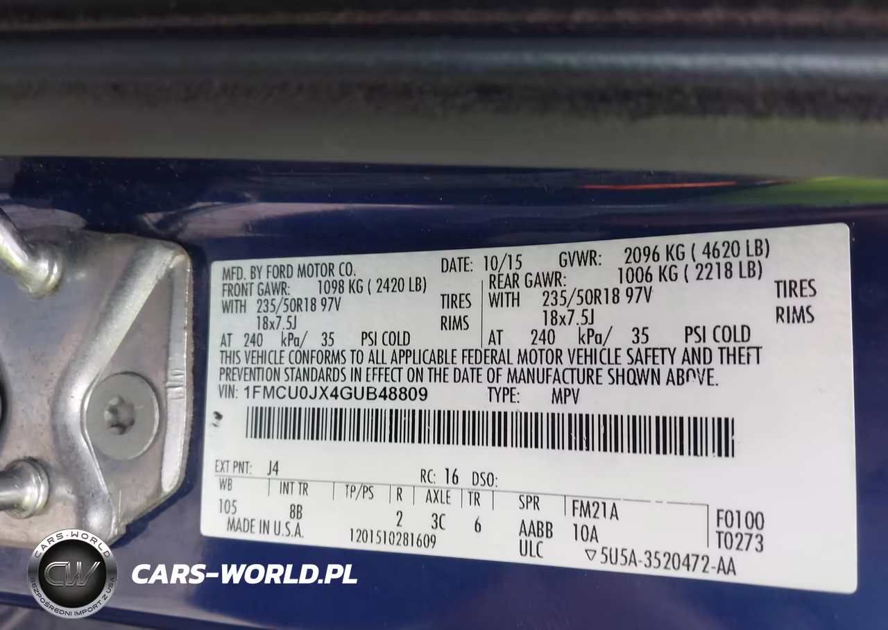 2016 Ford Escape Titanium VIN:1FMCU0JX4GUB48809 - 9