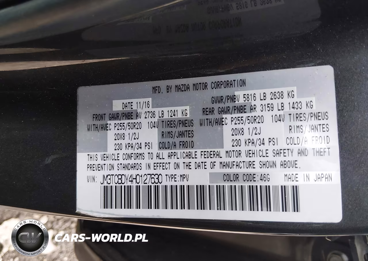 2017 Mazda Cx-9 Grand Touring VIN:JM3TCBDY4H0127630 - 9