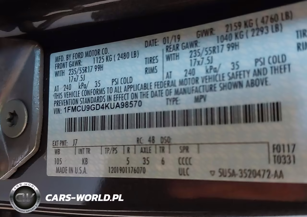 2019 Ford Escape Se VIN:1FMCU9GD4KUA98570 - 9
