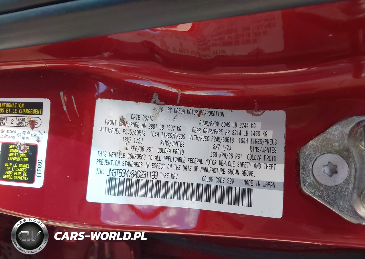 2010 Mazda Cx-9 Touring VIN:JM3TB3MV8A0231199 - 9