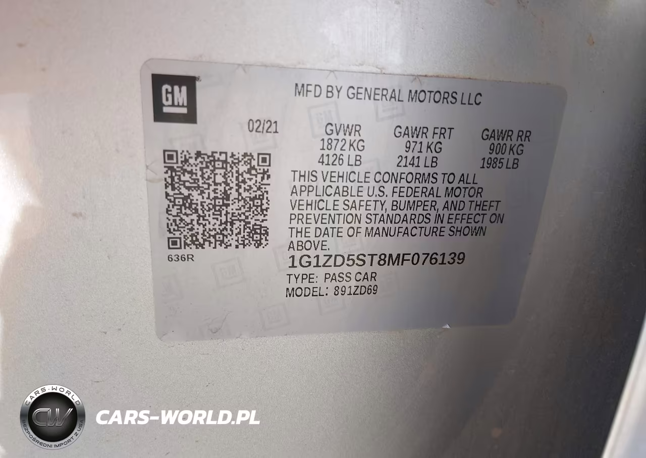 2021 Chevrolet Malibu Fwd Lt VIN:1G1ZD5ST8MF076139 - 9