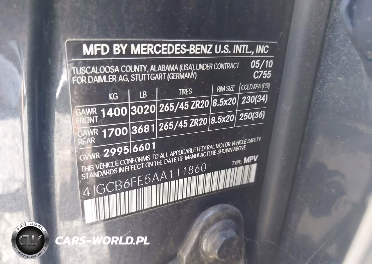 2010 Mercedes-Benz R 350 4Matic VIN:4JGCB6FE5AA111860 - 9