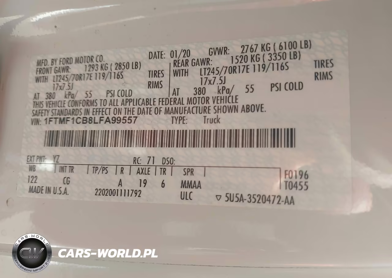 2020 Ford F-150 Xl VIN:1FTMF1CB8LFA99557 - 9
