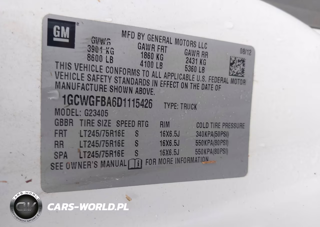 2013 Chevrolet Express Work Van VIN:1GCWGFBA6D1115426 - 9
