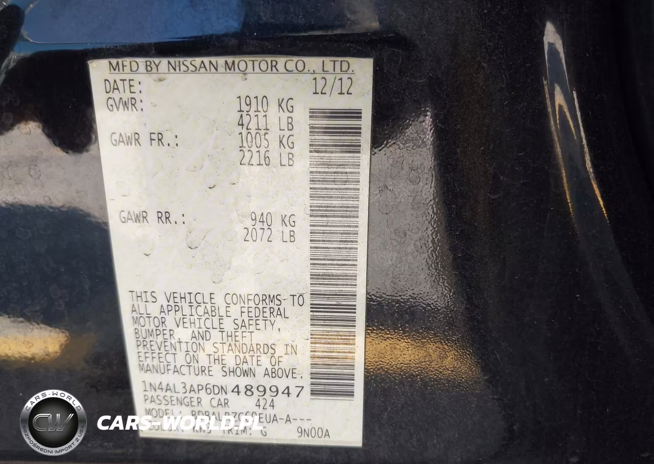 2013 Nissan Altima 2.5 S VIN:1N4AL3AP6DN489947 - 9