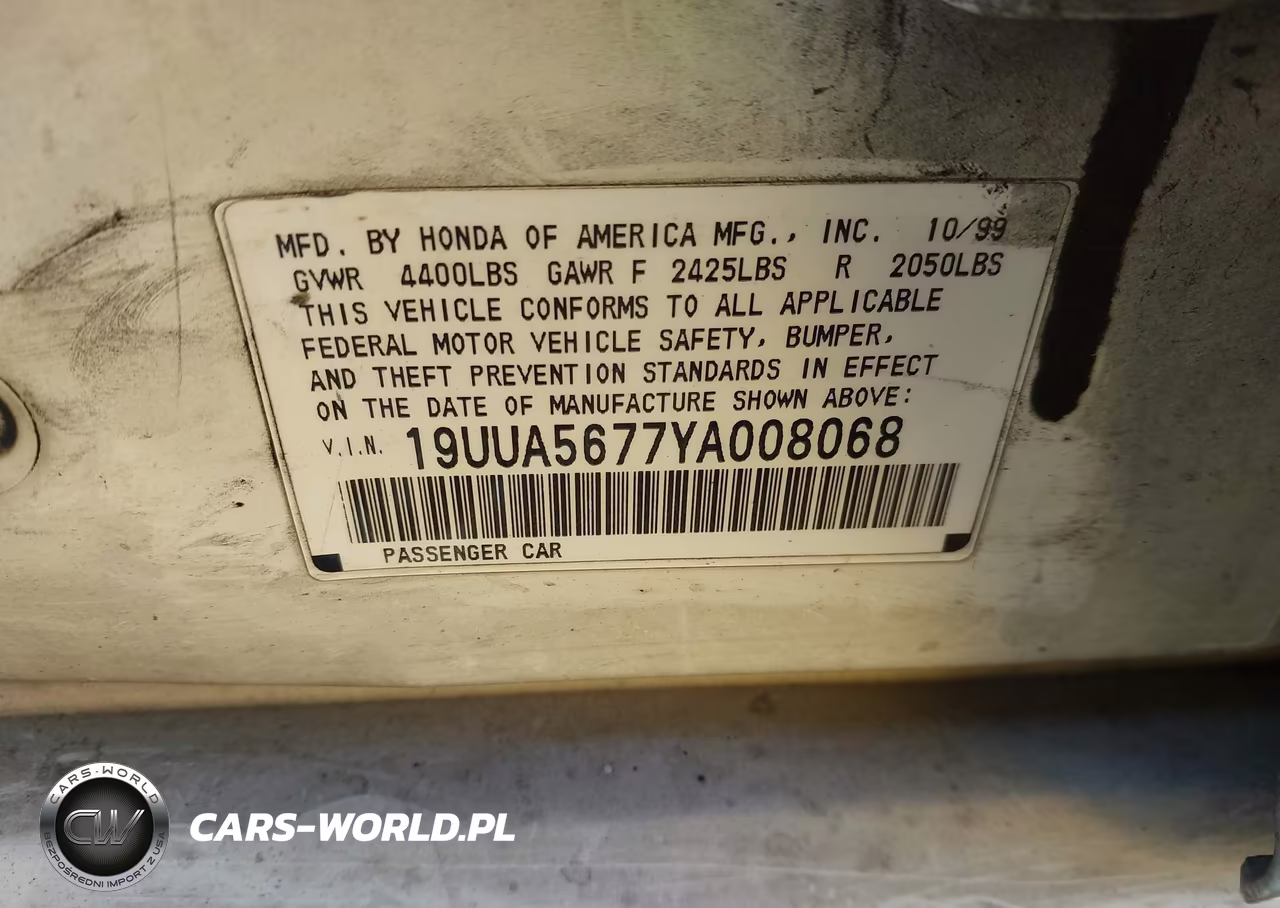 2000 Acura Tl 3.2 W-Navigation System (A5) VIN:19UUA5677YA008068 - 9