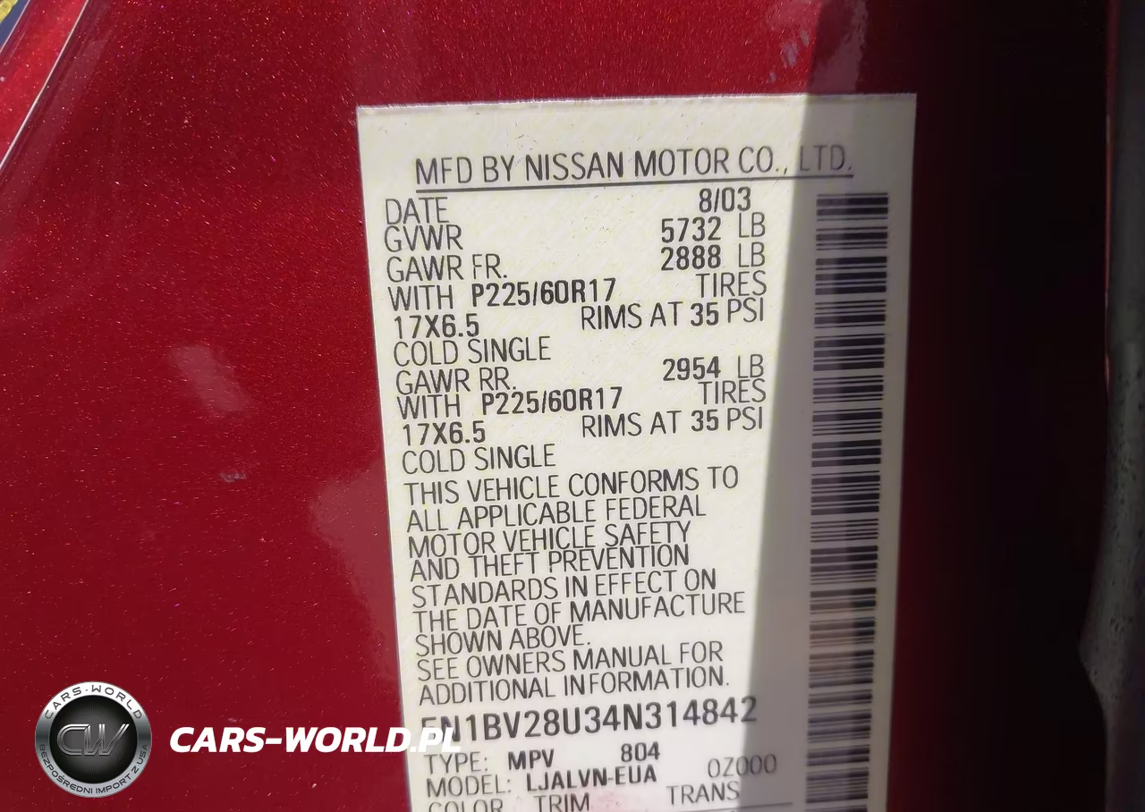 2004 Nissan Quest 3.5 Se VIN:5N1BV28U34N314842 - 9