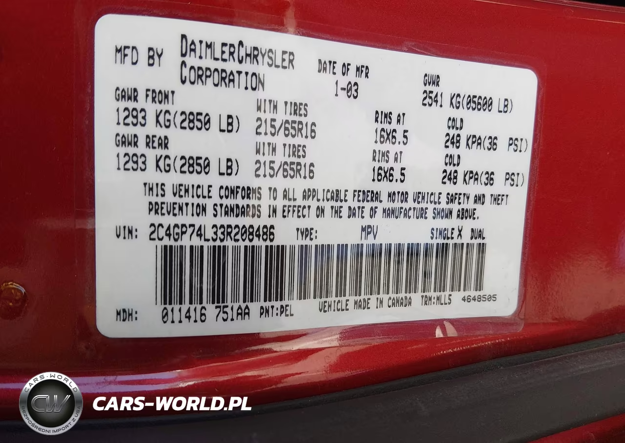 2003 Chrysler Town & Country Ex VIN:2C4GP74L33R208486 - 9