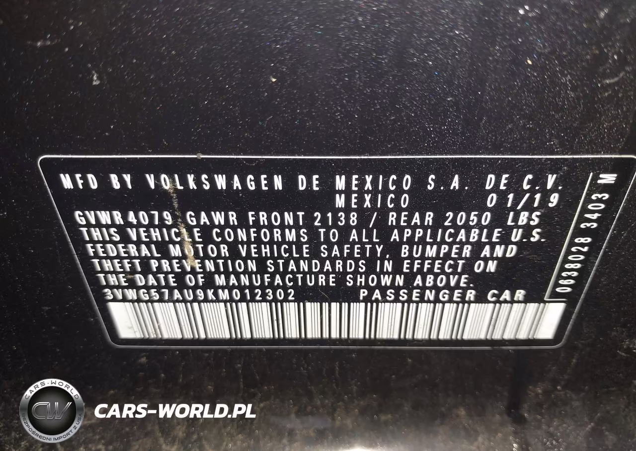 2019 Volkswagen Golf 1.4T S-1.4T Se VIN:3VWG57AU9KM012302 - 9