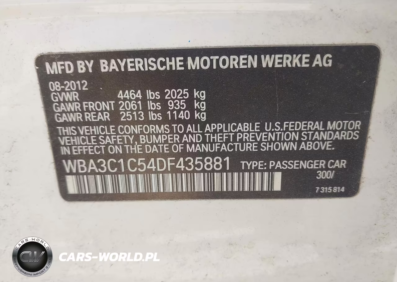 2013 BMW 3 Series 328I VIN:WBA3C1C54DF435881 - 9