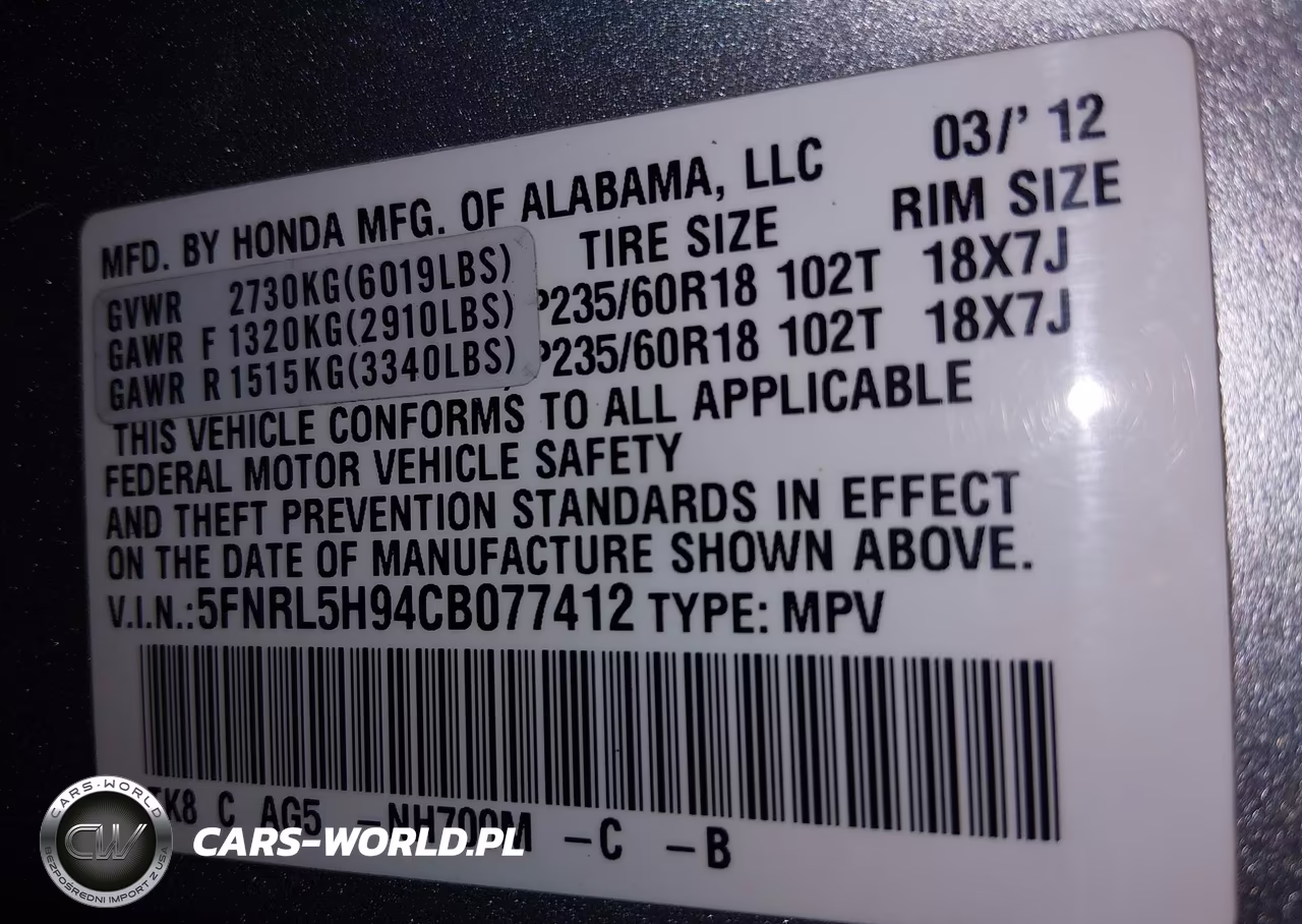 2012 Honda Odyssey Touring-Touring Elite VIN:5FNRL5H94CB077412 - 9