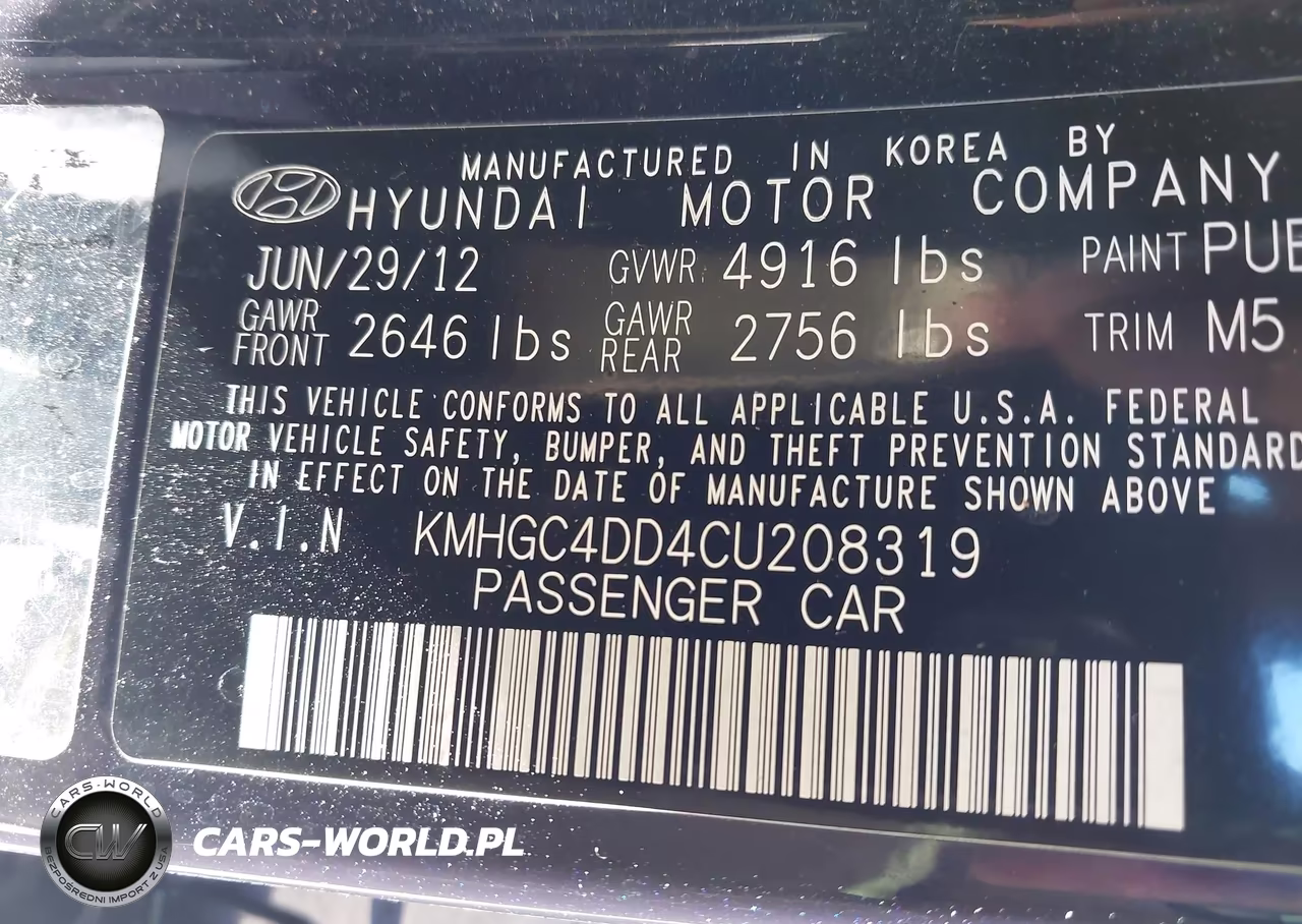 2012 Hyundai Genesis 3.8 VIN:KMHGC4DD4CU208319 - 9