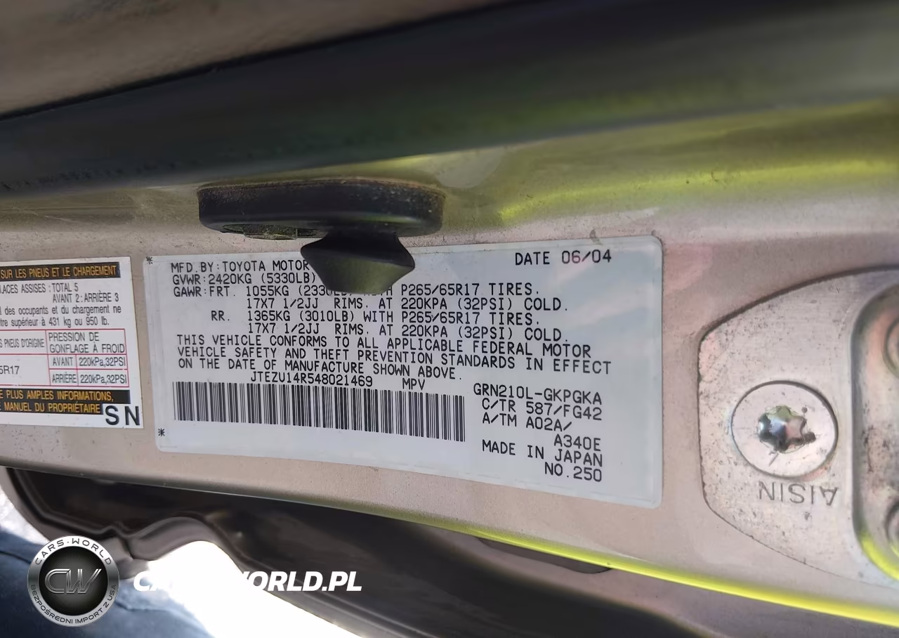 2004 Toyota 4Runner Sr5 V6 VIN:JTEZU14R548021469 - 9