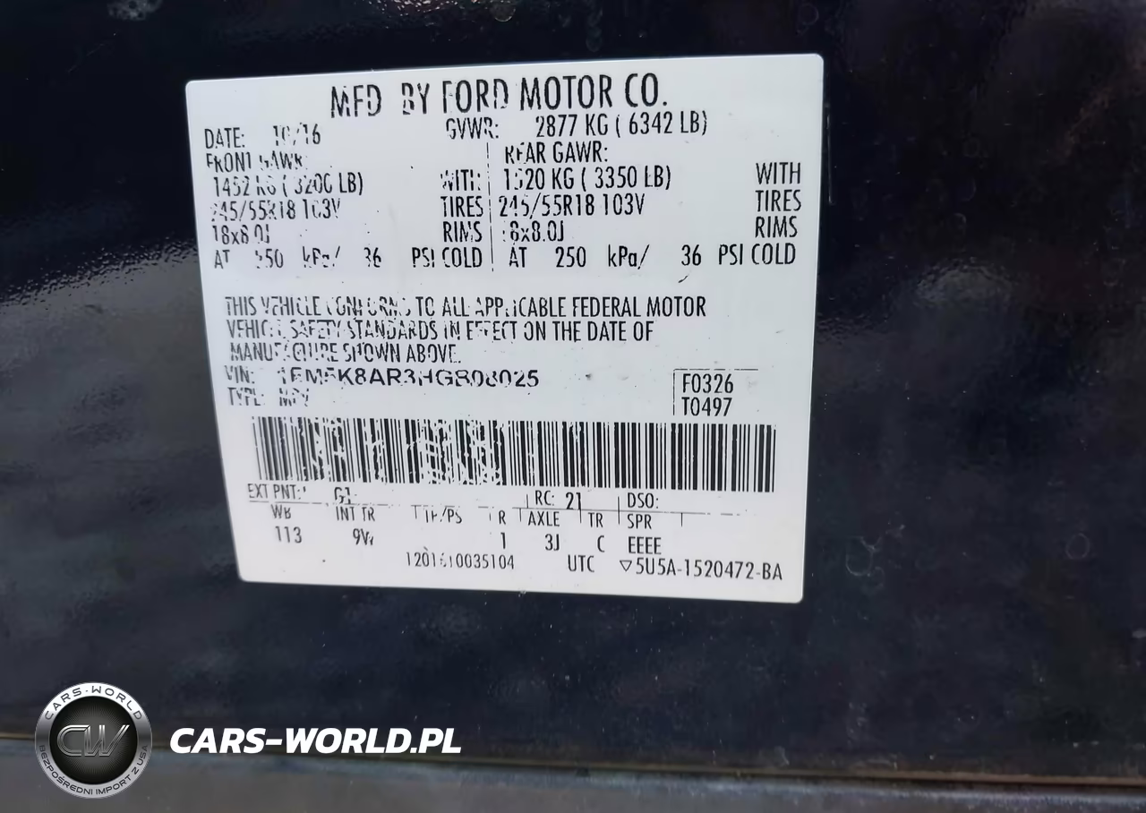 2017 Ford Utility Police Interceptor VIN:1FM5K8AR3HGB08025 - 9