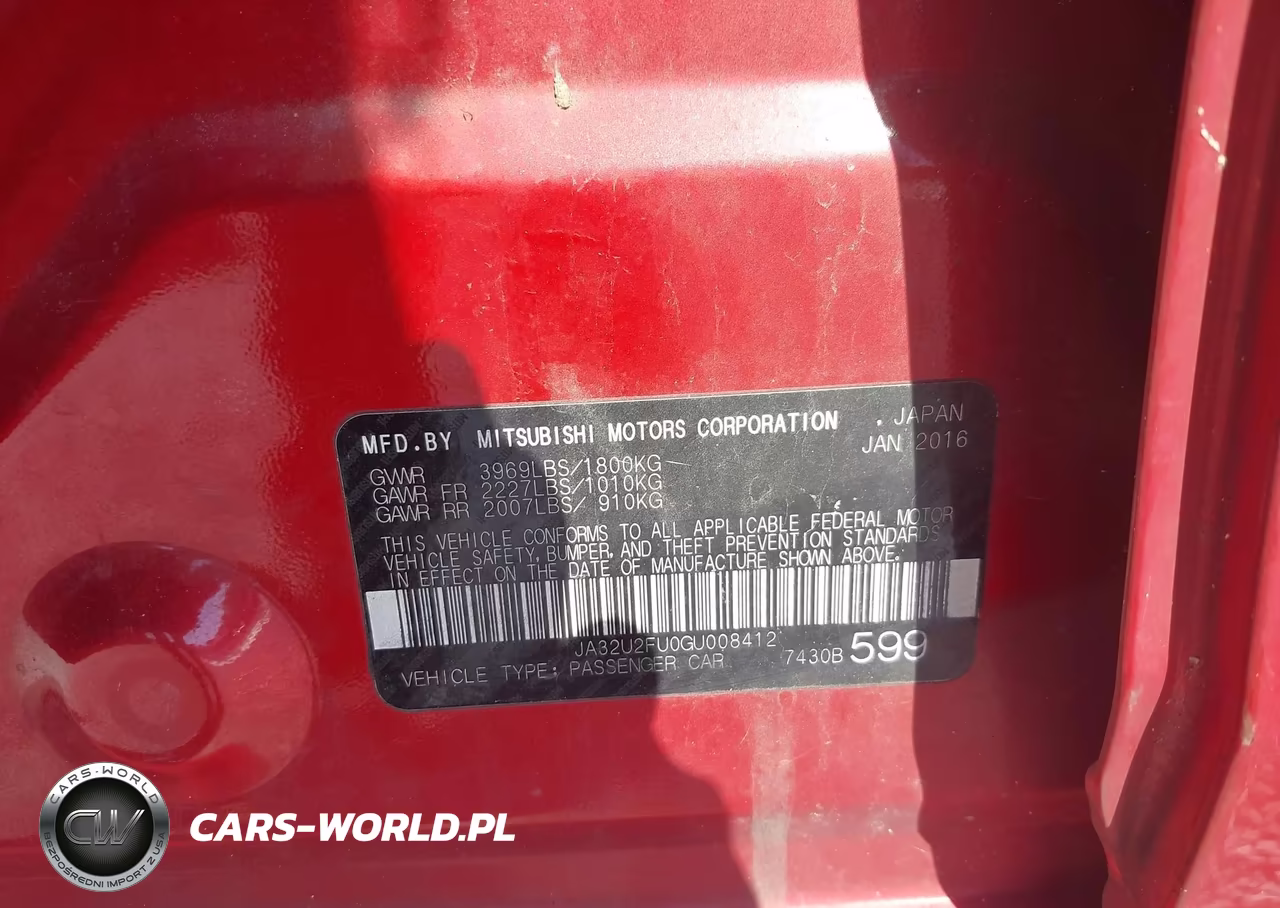 2016 Mitsubishi Lancer Es VIN:JA32U2FU0GU008412 - 9