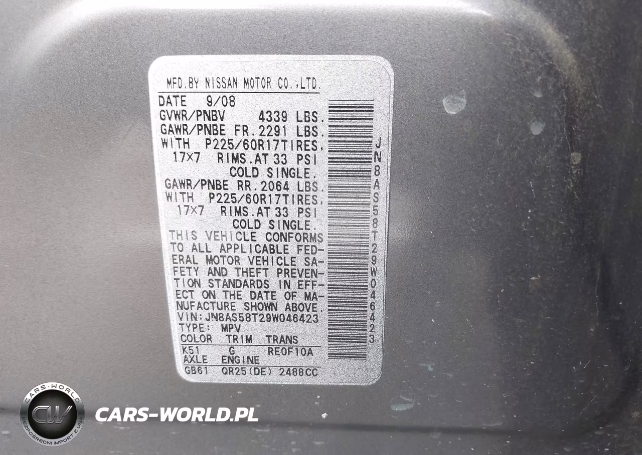 2009 Nissan Rogue Sl VIN:JN8AS58T29W046423 - 9