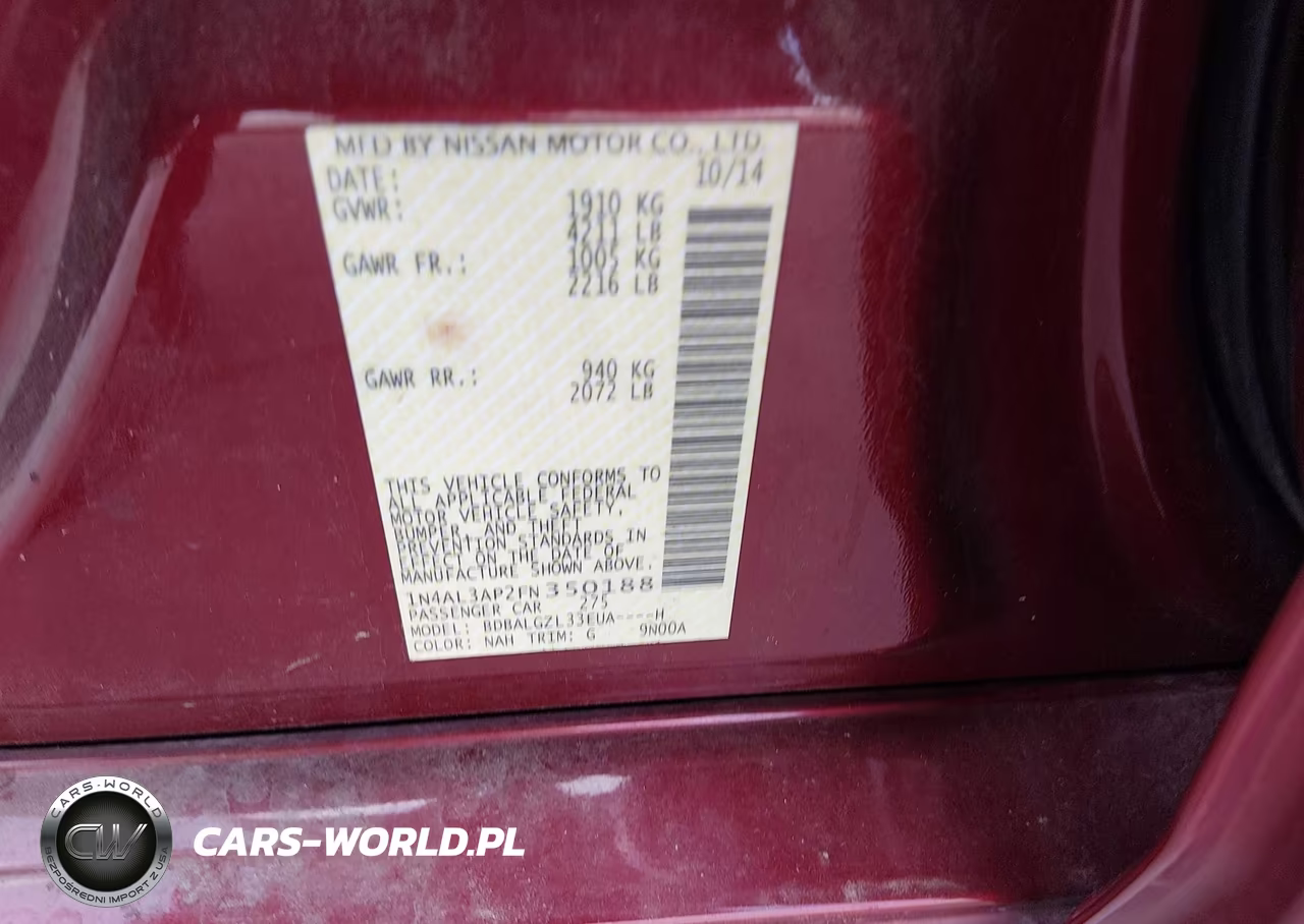2015 Nissan Altima 2.5 S VIN:1N4AL3AP2FN350188 - 9