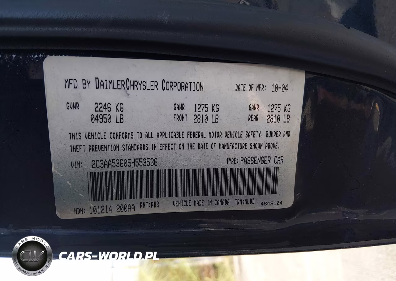 2005 Chrysler 300 Touring VIN:2C3AA53G05H553536 - 9