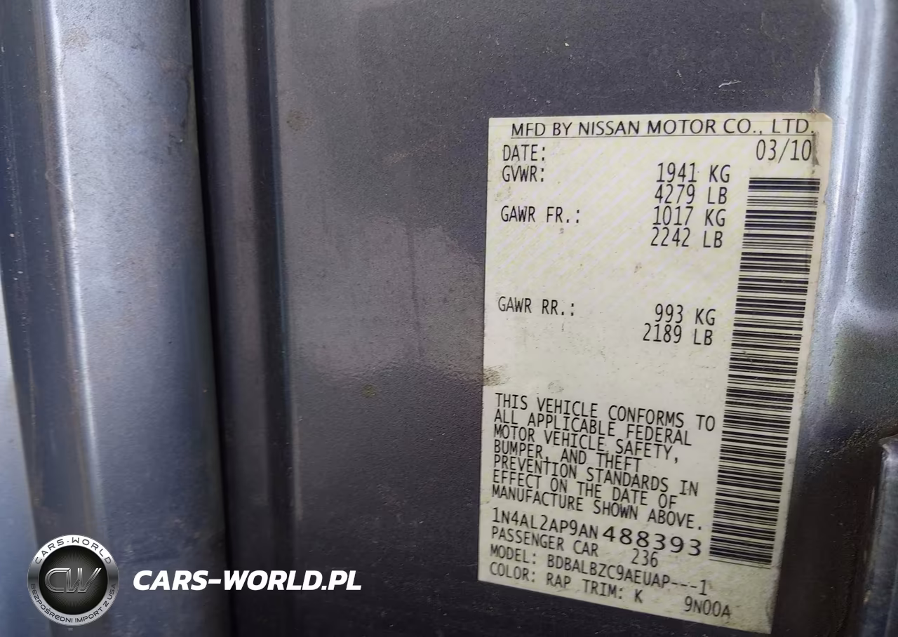 2010 Nissan Altima 2.5 S VIN:1N4AL2AP9AN488393 - 9