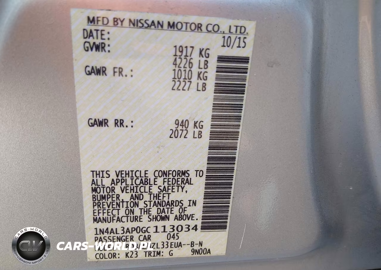2016 Nissan Altima 2.5 Sv VIN:1N4AL3AP0GC113034 - 9