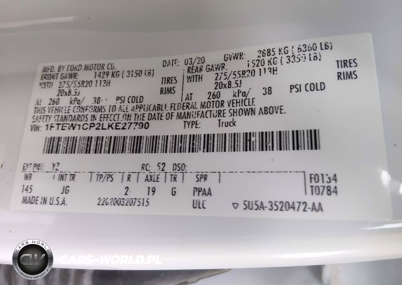 2020 Ford F-150 Xl VIN:1FTEW1CP2LKE27790 - 9