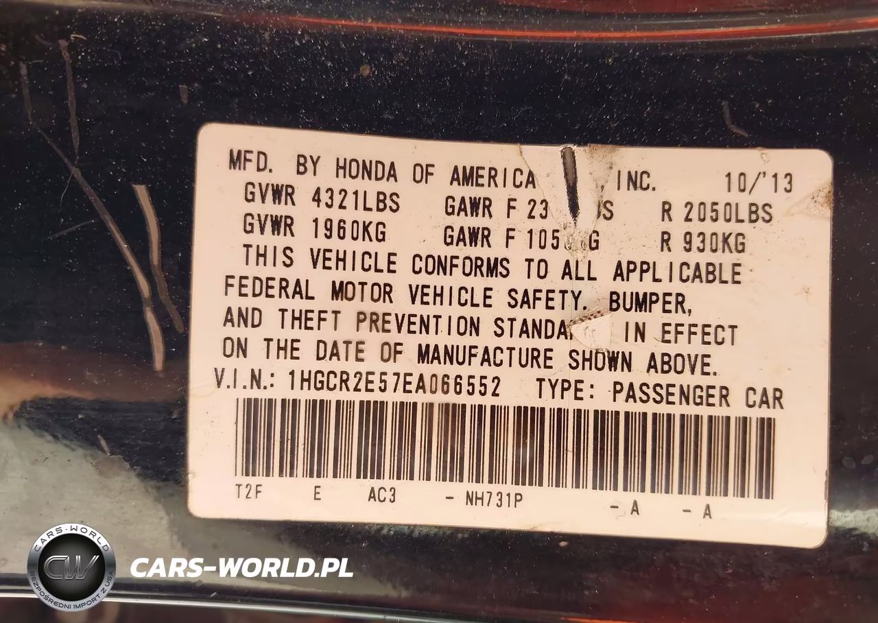 2014 Honda Accord Sport VIN:1HGCR2E57EA066552 - 9