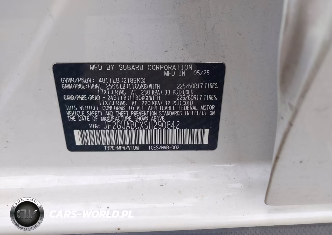 2025 Subaru Crosstrek VIN:JF2GUABCXSH290642 - 9