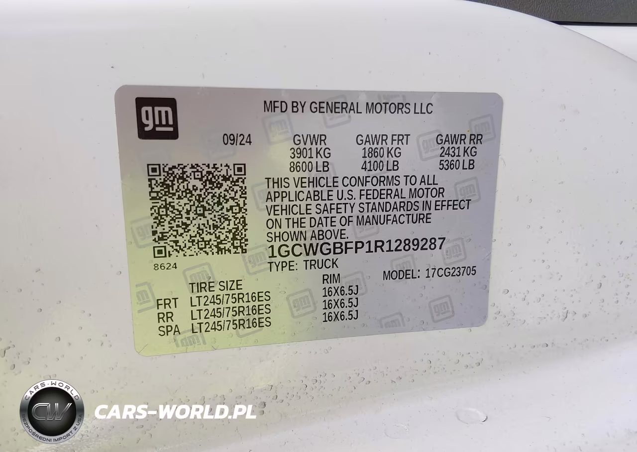 2024 Chevrolet Cargo Express Rwd 2500 Extended Wheelbase Wt VIN:1GCWGBFP1R1289287 - 9