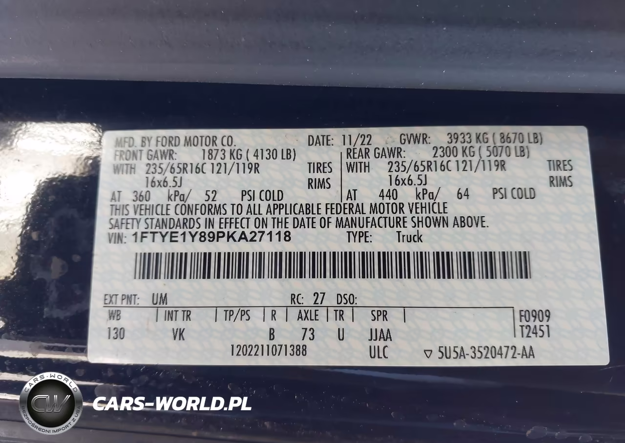 2023 Ford Transit-150 VIN:1FTYE1Y89PKA27118 - 9