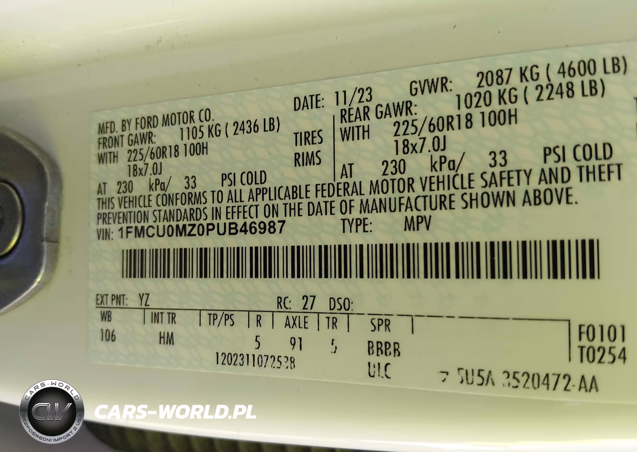 2023 Ford Escape St-Line VIN:1FMCU0MZ0PUB46987 - 9