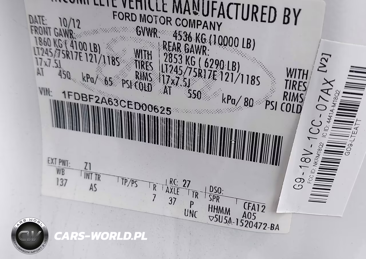 2012 Ford F-250 Xl VIN:1FDBF2A63CED00625 - 9